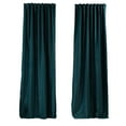 thumbnail image 5 of 3S Brother's Solid Luxury Matte Velvet Soft Curtains Set of 2 Panels Hanging Back Tap & Rod Pocket Home Décor Bedroom Kitchen Office Windows Room Darkering ( Aegean-Prussian-52"x63"), 5 of 6