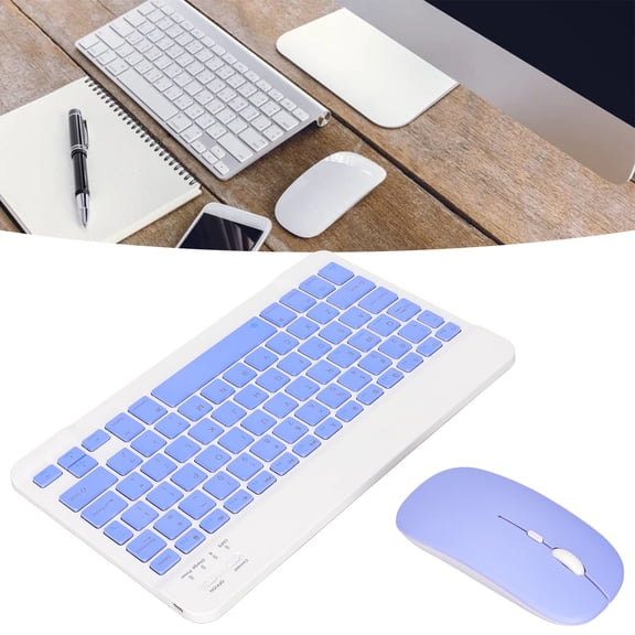 Office Electronics Ultra Thin Keyboard Mouse Combo, Wireless, BT, USB Charging, Comfortable Keys, 4D , 800-1200-1600 DPI, for Tablets, 10inch for Work Game