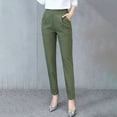 thumbnail image 4 of BLOCLOALO Dress Pants Baggy Pants Women's New Thin Elastic Loose Large Size Korean Version of Everything Long Trousers Casual Trousers Haren High Waisted Pants Work Pants Stretch Pants Green 3Xl, 4 of 9