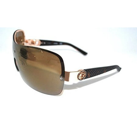 Guess  Shield 0274 32F Womens Rose Frame Brown Lens Sunglasses