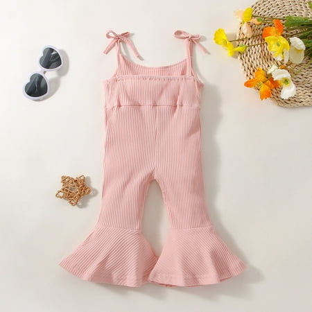 

Vedolay Girl Romper Girls Off Shoulder Jumpsuit Romper Little Girls One Piece Leaf Summer Pants Hawaii Beach Clothes Outfit Pink 2-3 Years