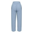 thumbnail image 5 of Ecqkame Womens Plus Size Casual Pants Loose Straight Leg Ankle Pants Elastic Waist Solid Color Lightweight Trousers with Pockets 04-Sky Blue S, 5 of 5