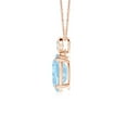 thumbnail image 2 of ANGARA Natural Oval 1.5 ct Aquamarine Pendant with Bezel-Set Diamond in 14K Rose Gold for Women (Size-9x7mm) | March Birthstone, Anniversary, Jewelry Gift for Women | Natural Aquamarine Necklace, 2 of 8