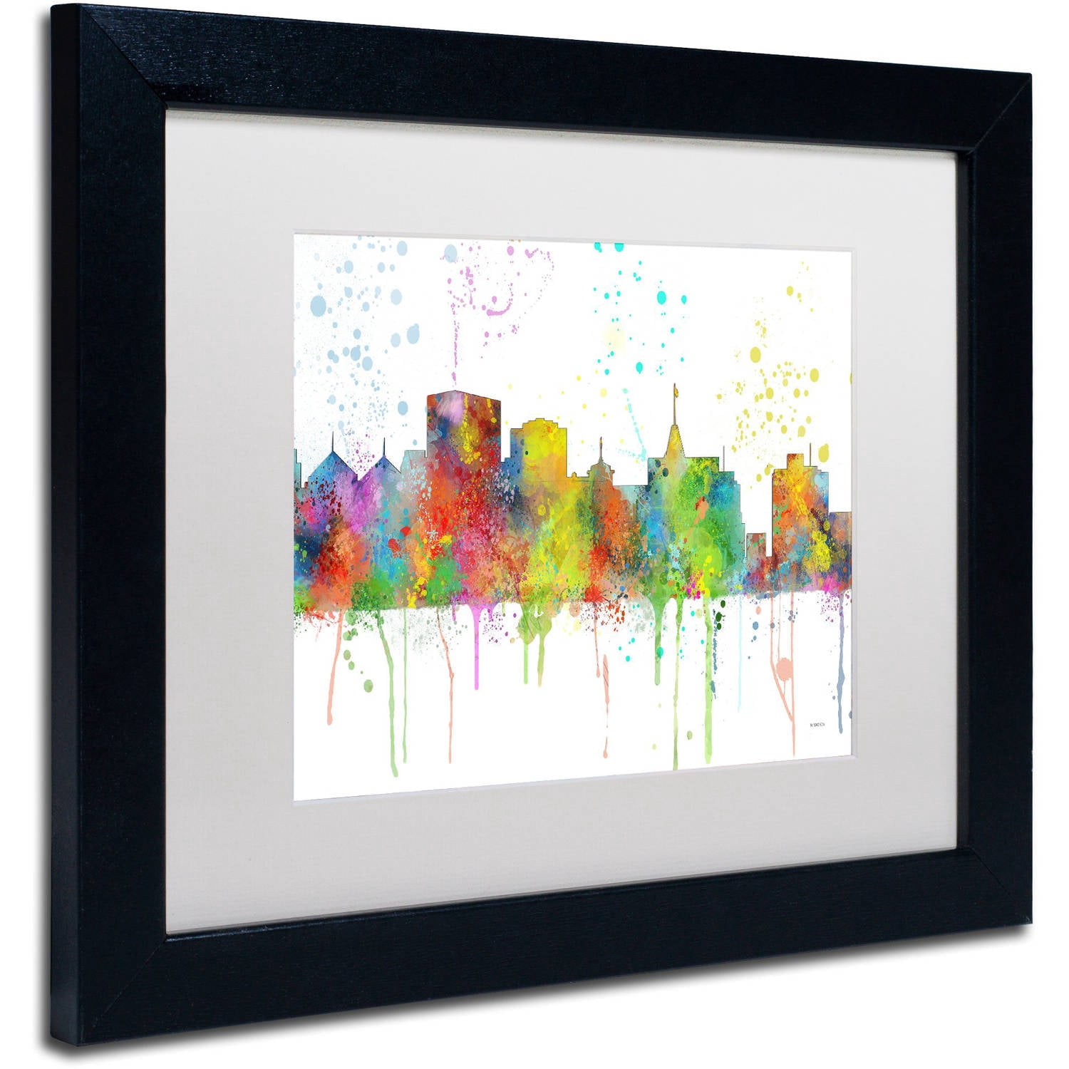 Trademark Fine Art "Oakland California Skyline Mclr-1" Canvas Art by Marlene Watson, White Matte, Black Frame