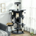 thumbnail image 2 of PawHut 62" Cat Tree, Multi-Level Cat Tower with Scratching Post, Dark Grey, 2 of 10