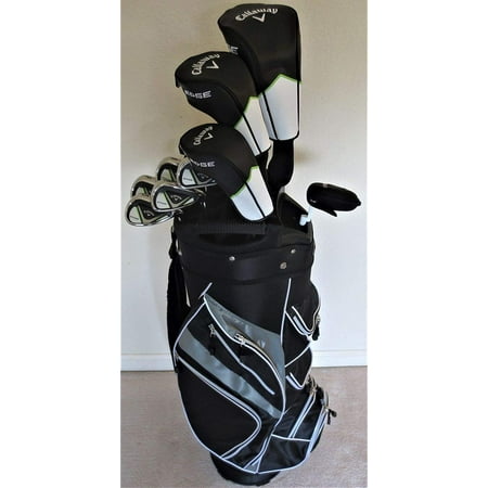 Mens Callaway Complete Golf Set Driver, Fairway Wood, Hybrid, Irons, Putter, Stand Bag Stiff