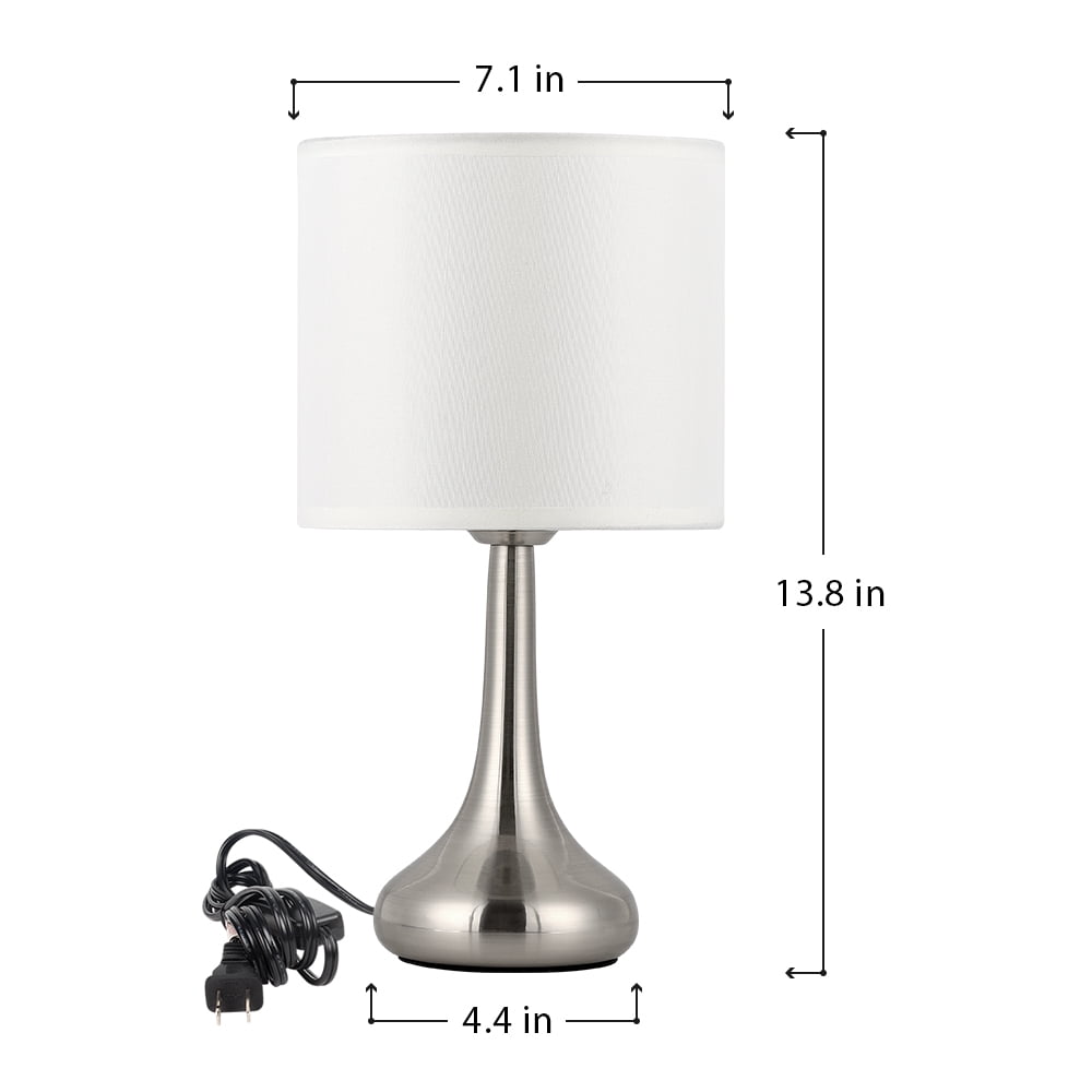 Modern Lamp with White Brushed Steel Metal Base and Green Leaf Pattern Shade