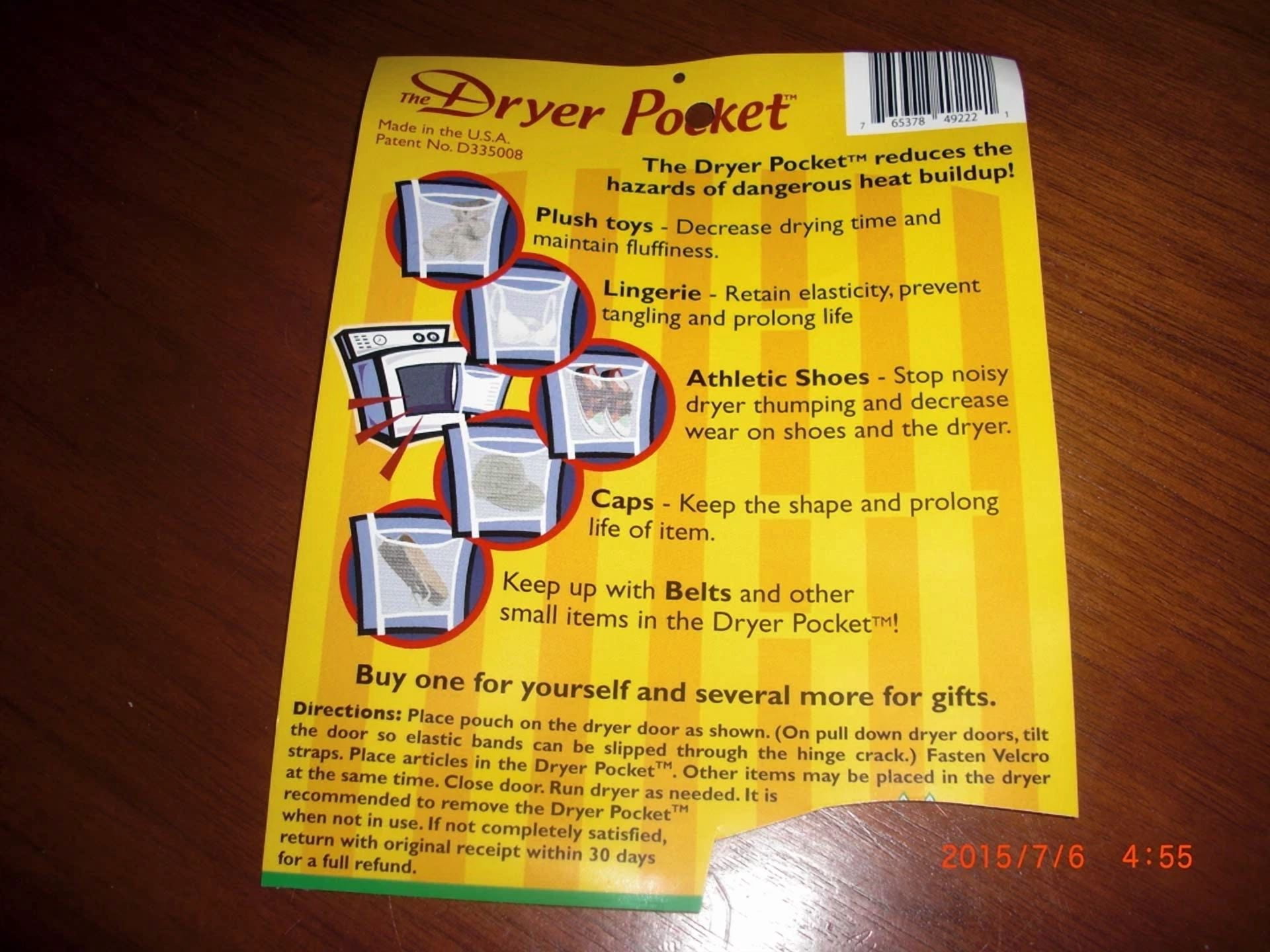 Dryer Pocket - Dry Hat Delicates, Belts, Underwear, Sneakers, Toys, Baby Clothes