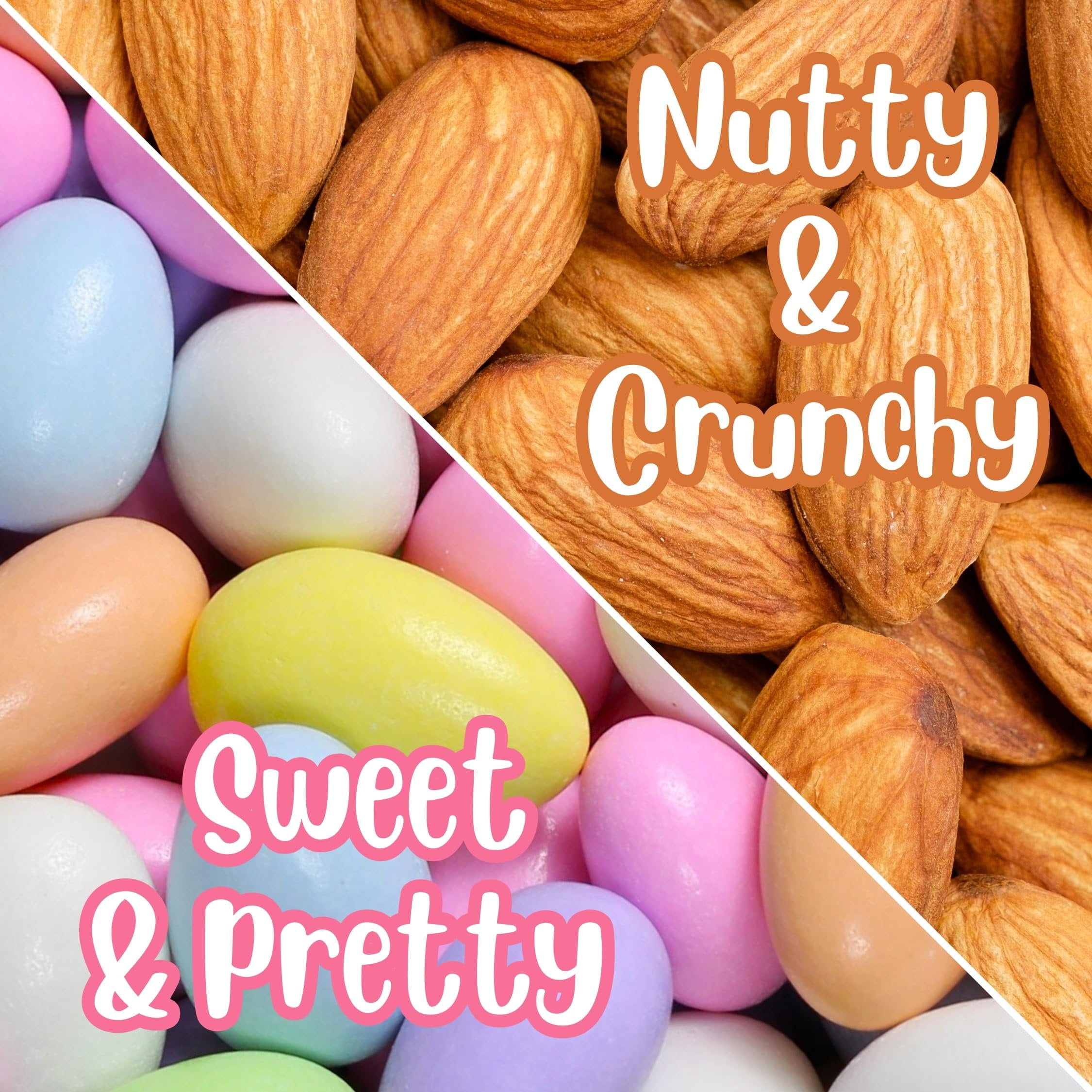 Assorted Jordan Almonds by Its Delish, 3.5 lbs Jumbo Container  Pastel Colors Kosher Almond Nut with Sweet Hard Candy Coating