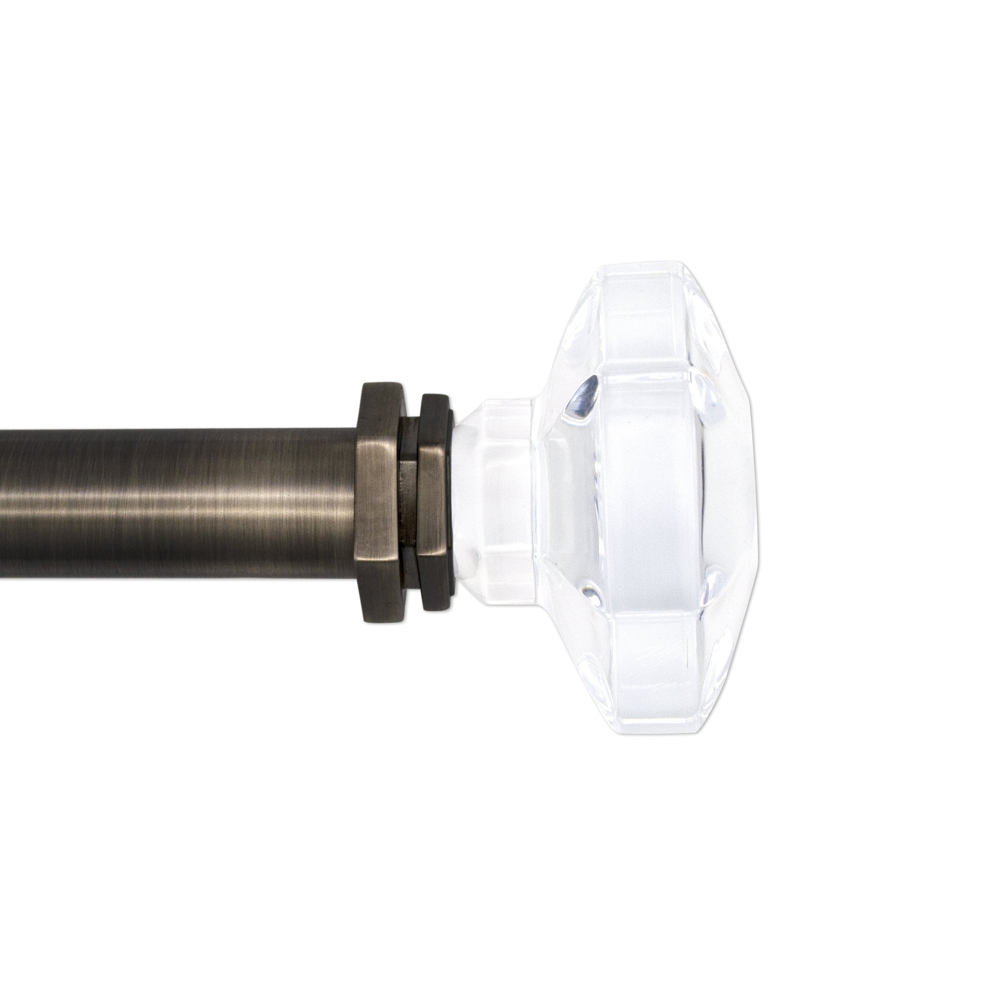 Better Homes & Gardens, Mix & Match, 1' Acrylic Pewter Knob Curtain Rod Finials, Set of Two