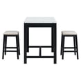 thumbnail image 4 of Modern Bar Table and Chairs Set, Rectangular Counter Height Pub Table With Storage Drawers And Padded Stools For Small Space, Solid Wood Frame, 4 of 9