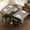 Grey Carlo Oak + Matte Black, variant on Hijob 47" Folding Dining Table for 4, Drop Leaf Dining Table with 6 Wheels and 2-Layer Storage Shelf, Space Saving Kitchen Table for Small Spaces, Apartment, Grey Carlo Oak + Matte Black