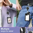 thumbnail image 5 of ID Badge Holder with Lanyard and Retractable Badge Reel Clip, Astrological Moon Sun Card Name Tag Lanyard Vertical ID Protector Bage Clips for Nurse Nursing Doctor Teacher Student, 5 of 7