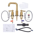 thumbnail image 2 of WOWOW 8 in. Widespread Double Handle Bathroom Faucet with Pop Drain in Gold, 2 of 7