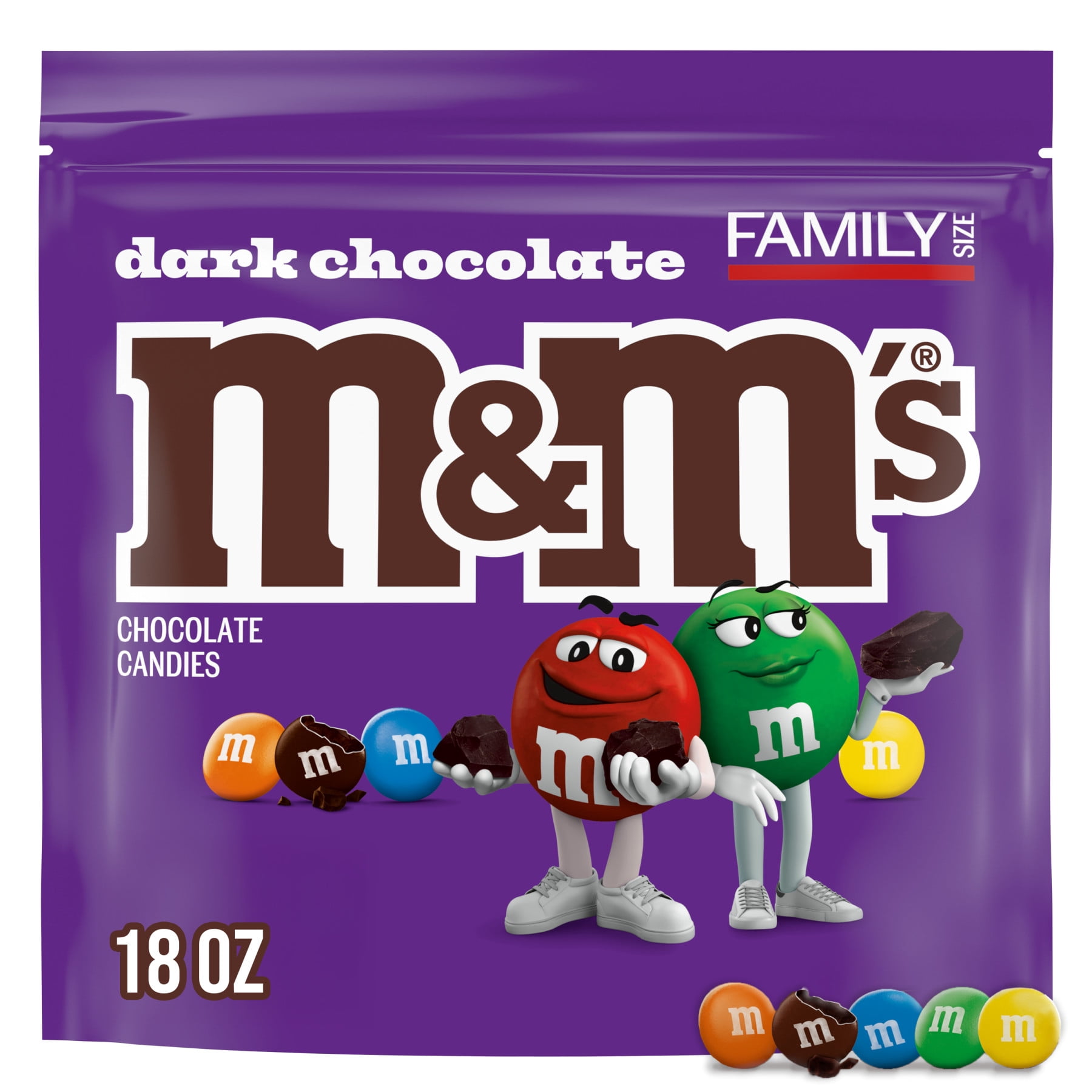 M&M'S Peanut Milk Chocolate Candy, 18.08 oz Family Size Resealable