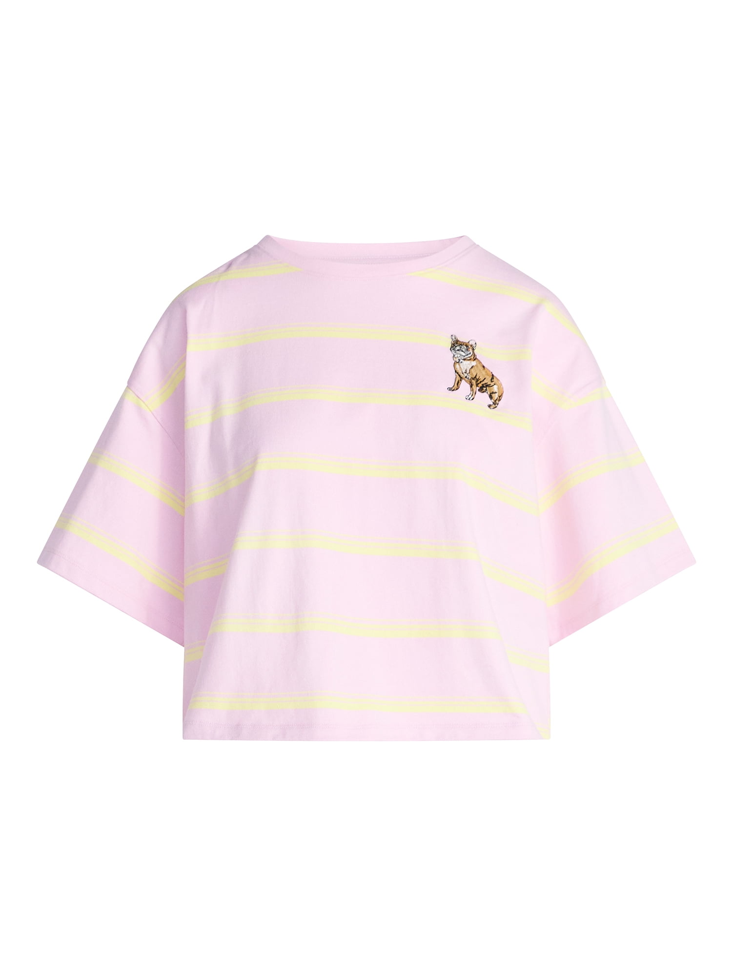 Scoop Women’s and Women's Plus Cotton Cropped Tee with Short Sleeves, Sizes XS-4X