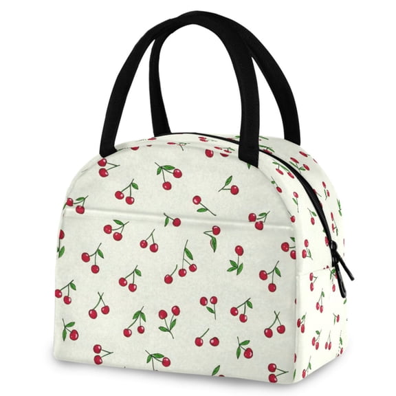 ALAZA Red Cherries Insulated Lunch Box Reusable Cooler Tote Bag Work Office Picnic