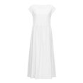 thumbnail image 2 of JUNWELL Caftan Ample Robe Longue pour Femmes Grande Taille Robe en Lin Été Décontractée Sans Manches Col Ras du Cou Poches Robe Maxi, 2 of 5