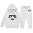 thumbnail image 3 of Tiijoy Toddler Girls Sweatsuit New York Printed Casual Hoodie and Joggers Set, Sizes 4-5Y, 3 of 3