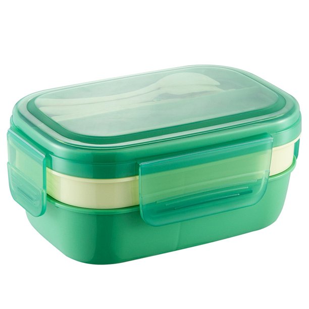 Caja de almuerzo Irfora Fiambrera Bento Box de 1,9 L con juego de utensilios, 8 compartimentos, 3 contenedores apilables, gran capacidad para adultos, niños, Camping, oficina Irfora Caja de almuerzo