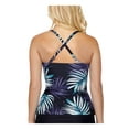 thumbnail image 2 of ISLAND ESCAPE Women's Blue Tropical Print Removable Cups Adjustable Ruffled Tahiti Bandini Tankini Swimsuit Top 6, 2 of 2