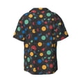 thumbnail image 6 of Lsque Vintage Records print Men's Cuban Collar Short Sleeve Shirt Summer Beachwear Casual Button Down Fashionable Vacation Leisure Shirt-X-Large, 6 of 7