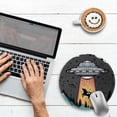 thumbnail image 3 of Small Round Mouse Pad for Desk, Stitched Edge Non-Slip Rubber Base, Funny UFO Cow Mousepad for Laptop Computer Gaming, Cute Home Office Decor Desk Accessories Supplies, 8.6 x 8.6 Inch, 3 of 15