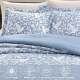 thumbnail image 3 of Notticasa 3-Piece Printed Comforter Sets,Blue,Queen,Features a Floral and Peacebird Design, Including a Quilt Cover and Pillowcases, 3 of 8