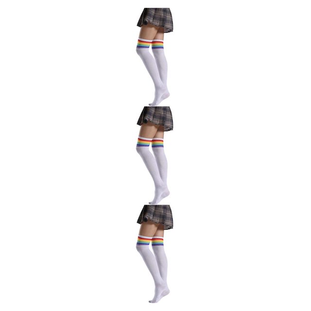 Medias pantimedias coloridas Qarigey calcetería Calcetines largos Iris calentador muslo alto regalos para carnaval mujer vestido fiesta Tipo 19 CBP381244
