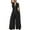 AA-Black, variant on lcziwo Womens V Neck Casual Dressy Jumpsuits Smocked Zip Up Sleeveless Wide Leg Onesie Pants Summer Casual Elastic Waist Overalls with Pockets Work Outfit Back to College Sale Black L