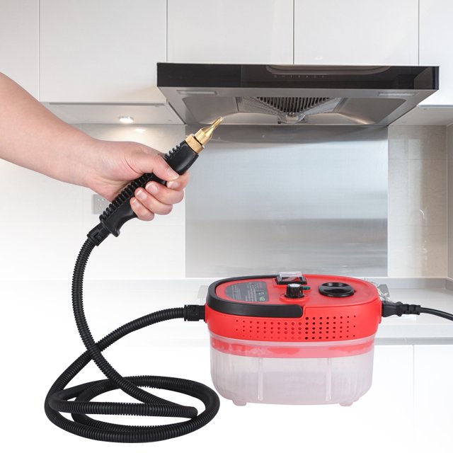 Limpiador a vapor portátil, 2500W, 6 temperaturas de engranaje para azulejos de ventana (rojo)