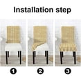 thumbnail image 3 of Chair Covers Set of 6, Gold Vertical Stripes Washable Chair Cover Elastic Chair Cover for Kitchen Home or Party, 3 of 4