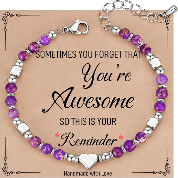 DESIGNICE Beaded Bracelets for Women, "Sometimes You Forget You'Re Awesome" - Unique Christmas Gifts for Women, Mom, Daughter, Best Friend for Birthday and Valentine