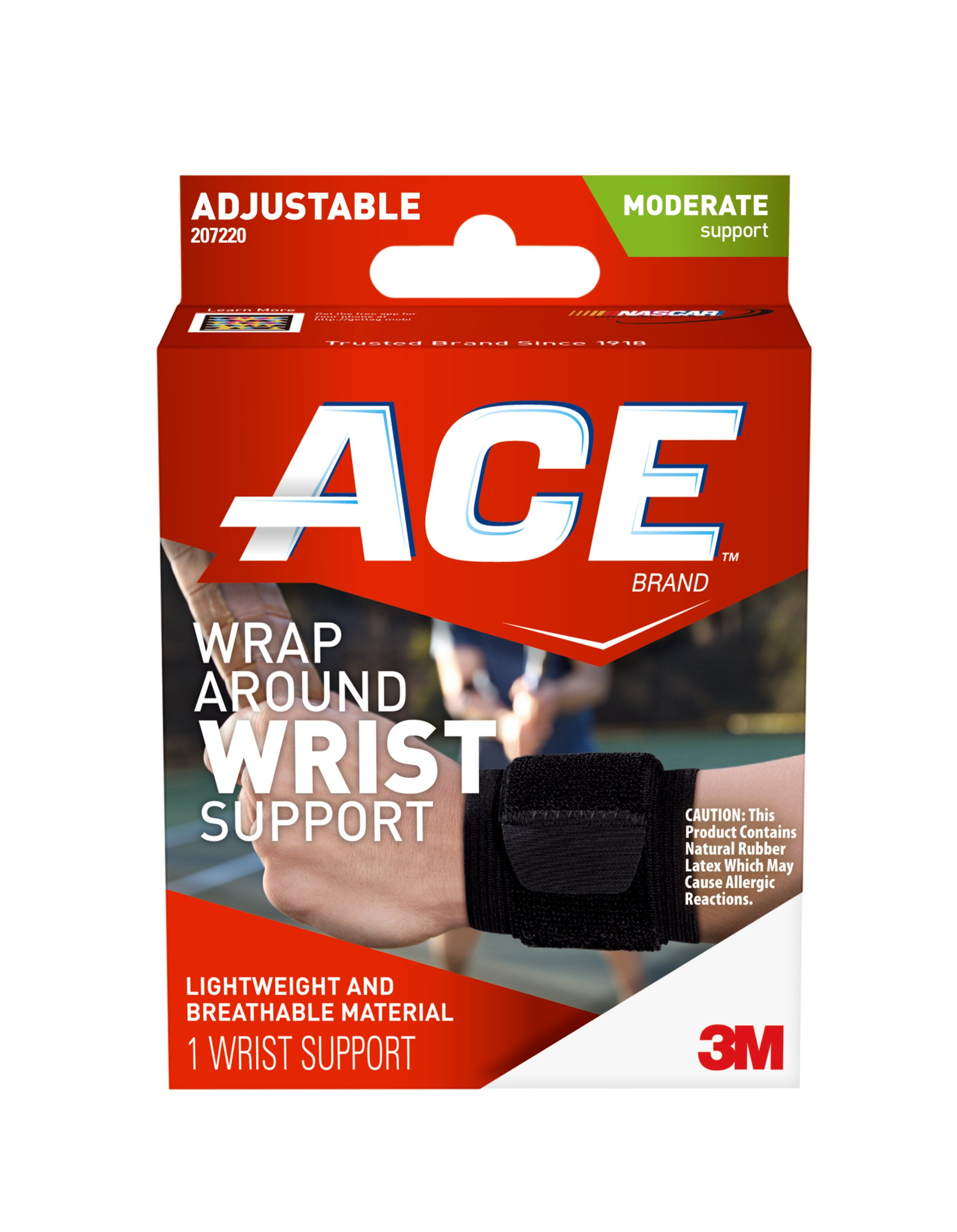 ACE Wrap Around Wrist Support, Black, Adjustable, 1/pack