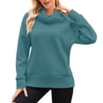 thumbnail image 4 of WFJCJPAF 2024 New Product 锛?Blouses for Women Plus Size,Fashion Women's Casual Long Sleeve Turtleneck Ladies Solid Zipper Tops Blouse - Light Blue M, 4 of 8