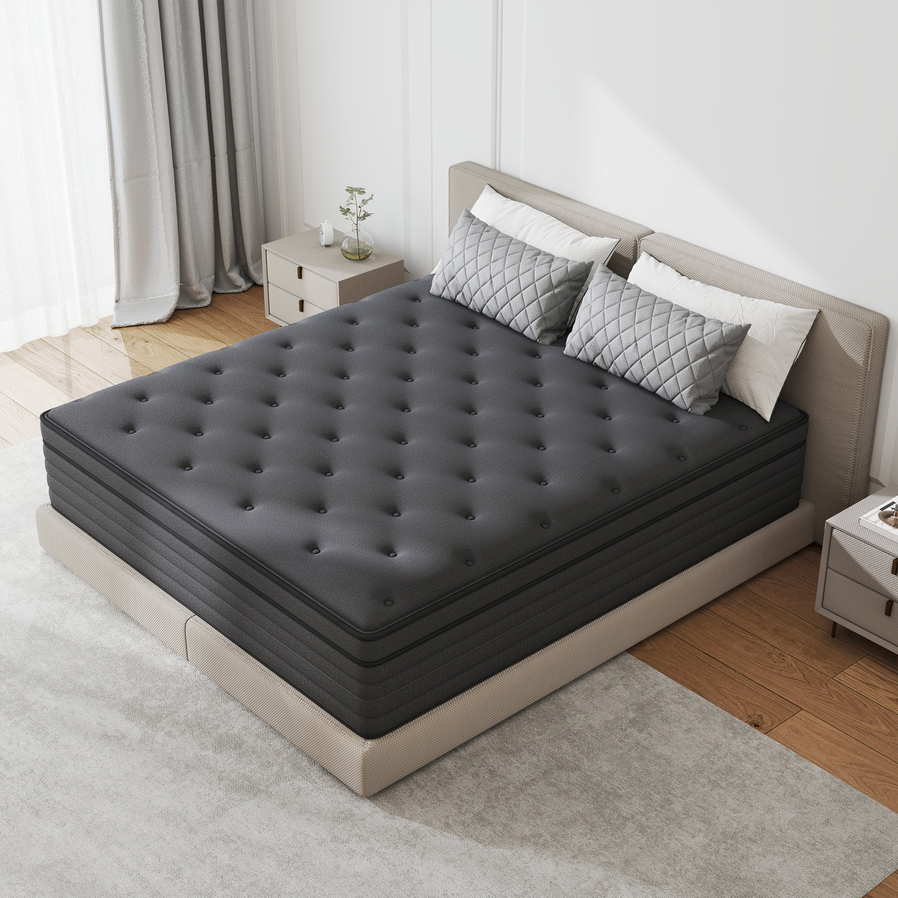 lemontalking 14" Full Mattress Gel Memory Foam Spring Hybrid Mattress in a Box