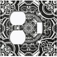 thumbnail image 4 of Metal Light Switch Plate Cover Mandala Black White Floral Tile Pattern Damask MDL082, 4 of 13
