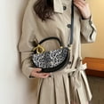 thumbnail image 3 of Baguery Women's Leopard Print Semi-Circular Saddle Bag - Elegant PU Leather Tote/Shoulder/Crossbody Handbag (9.8×2.7×5.1in)​, 3 of 9