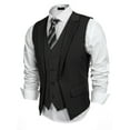 thumbnail image 4 of Coshow Men's Suit Vests Layered Waistcoat Business Formal Dress Vest for Wedding with Pockets, 4 of 5