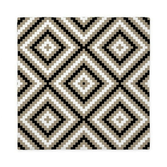 CafePress - Tan Black And White - Queen Duvet