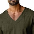 thumbnail image 4 of UQJfacai Long Sleeve Shirts for Men Textured Trendy V Neck T-Shirts Spring Casual Stylish Loose Fit Pullover Tops S-3XL, 4 of 6