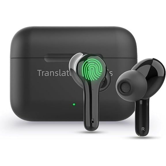 Translation Earbuds Real Time Black M6 Language Translation Translator EarbudsHigh Accuracy Fast Response (Without Offline Package)