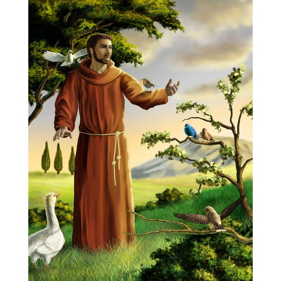 Catholic print picture - ST. FRANCIS SH - 8" x 10" ready to be framed