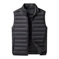 thumbnail image 4 of FRSASU Men's Lightweight Puffer Vest Outerwear Warm thermal Sleeveless Full Zip Up Stand Collar Puffy Jacket Black, 4 of 6