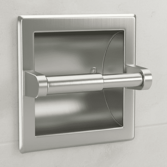 Recessed Toilet Paper Holder, In-Wall Stainless Steel Bathroom Tissue Roll Dispenser with Mounting Bracket, Brushed Nickel Finish, Commercial Grade Wall Mount Design
