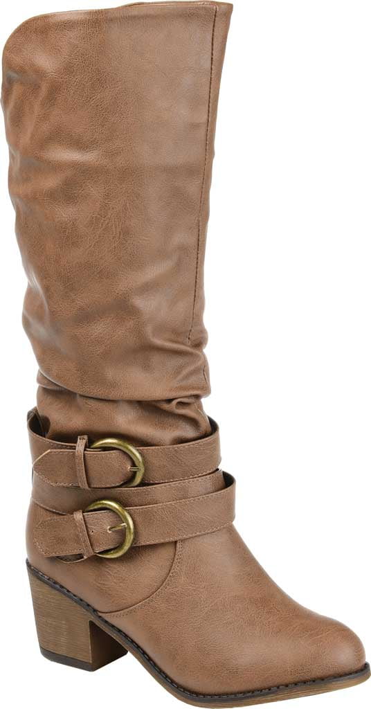 journee collection womens hana wide calf slouch wedge heel boots