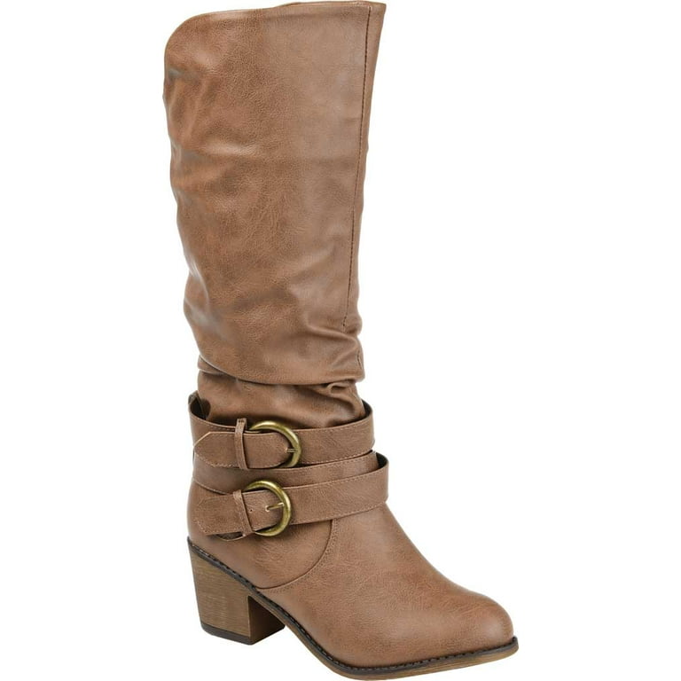 Taupe leather outlet knee high boots