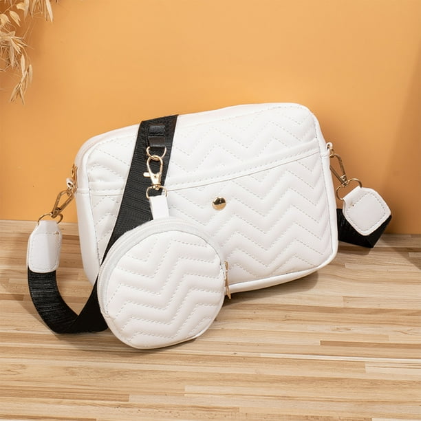 Bolso de hombro casual para mujer | Bolso de mano Bandolera | Cuero vegano, correa ajustable, cartera multifunción | Se adapta a teléfonos, llaves, gafas de sol | Negro/Blanco/Marrón/Caqui