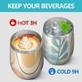 thumbnail image 4 of 12oz Stemless Wine Tumblers Orange Boho Abstract and Plant Pattern Vacuum Insulated Stainless Steel Travel Tumbler Cups Mug with Lid and Straw for Champaign,Cocktail,Beer with Cleaning Brush, 4 of 5