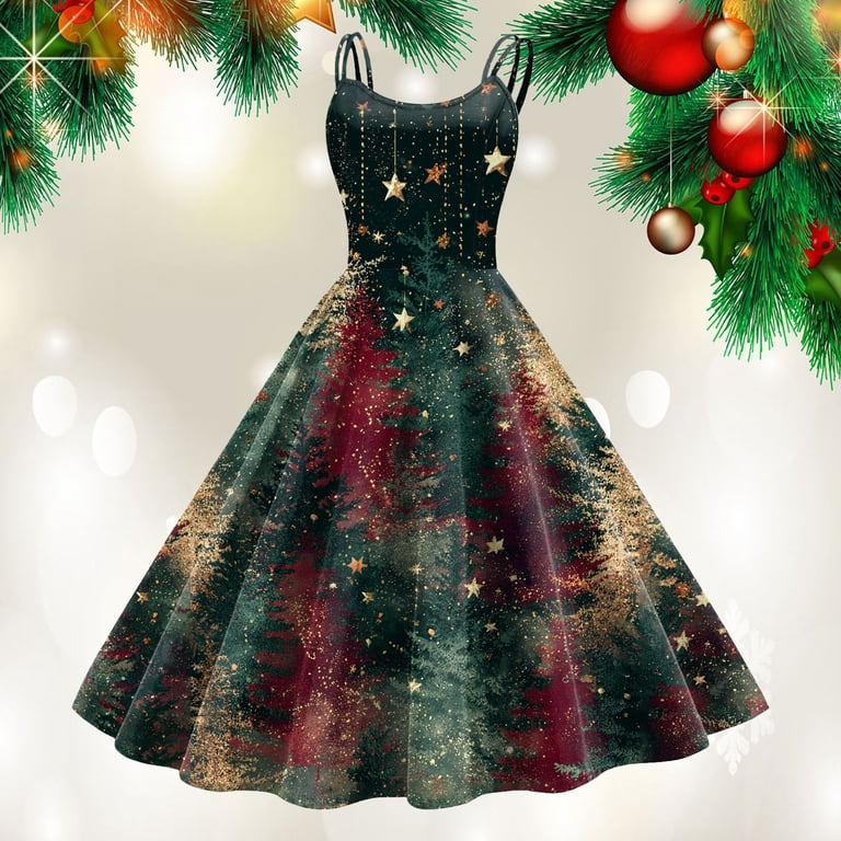 Yindaity Dress for Teens Wedding Guest Sleeveless Lace Formal Christmas Dresses(AG,XL)